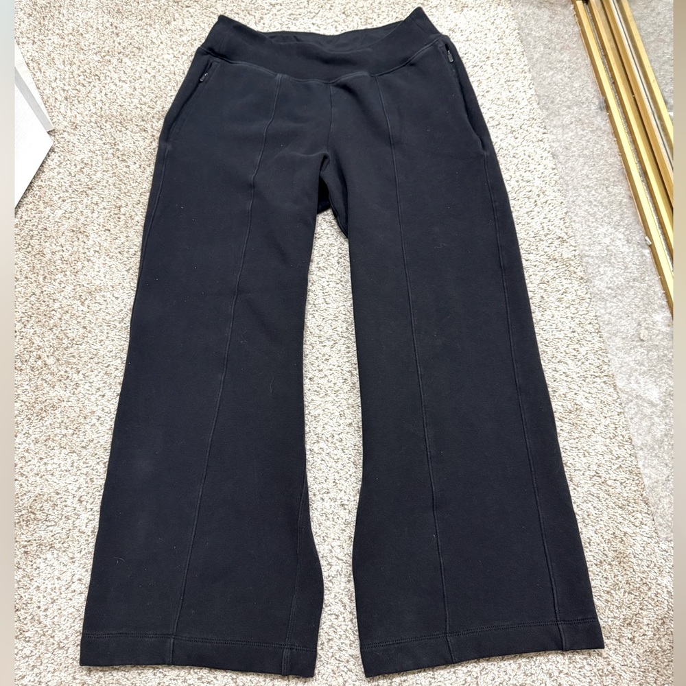 Athleta Black Wide-Leg Sweatpants